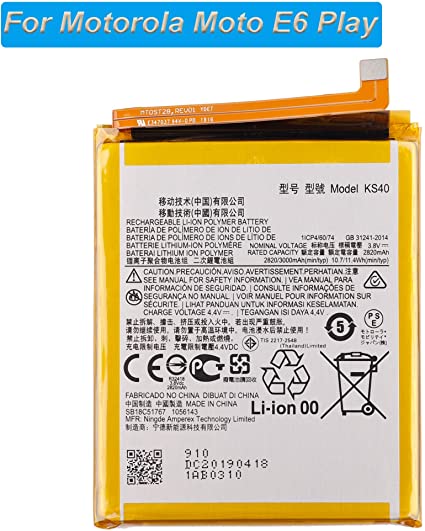 Batterie de remplacement pour Motorola Moto E6 Play (XT2029), KS40 Batterie de remplacement pour Motorola Moto E6 Play (XT2029), KS40